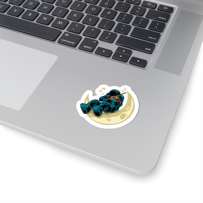 Astronaut Violinist Moon Sticker | Space Musician Vinyl Decal, Waterproof Art