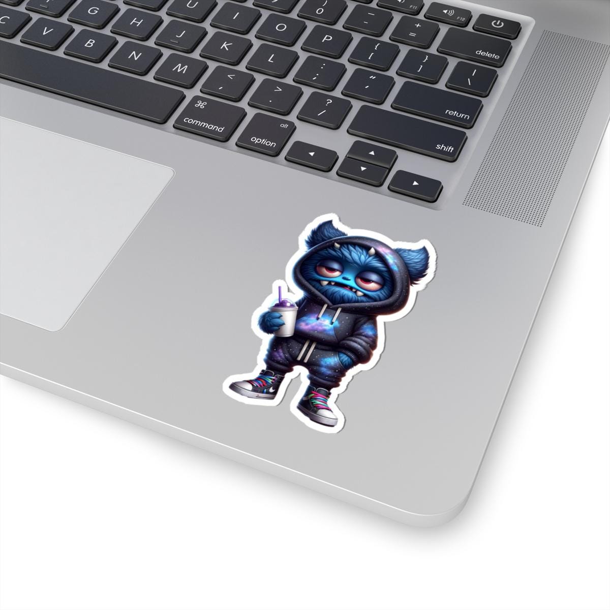 Blue Galaxy Monster Hoodie Sticker | Waterproof Vinyl Laptop Decor