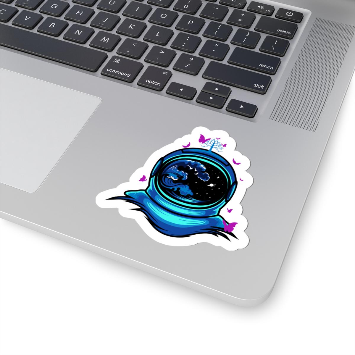 Astronaut Butterfly Sticker | Cosmic Ocean Wave Helmet Vinyl Decal