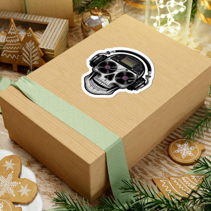 DJ Skull Sticker | Vinyl Turntable Headphones Decal (Waterproof)