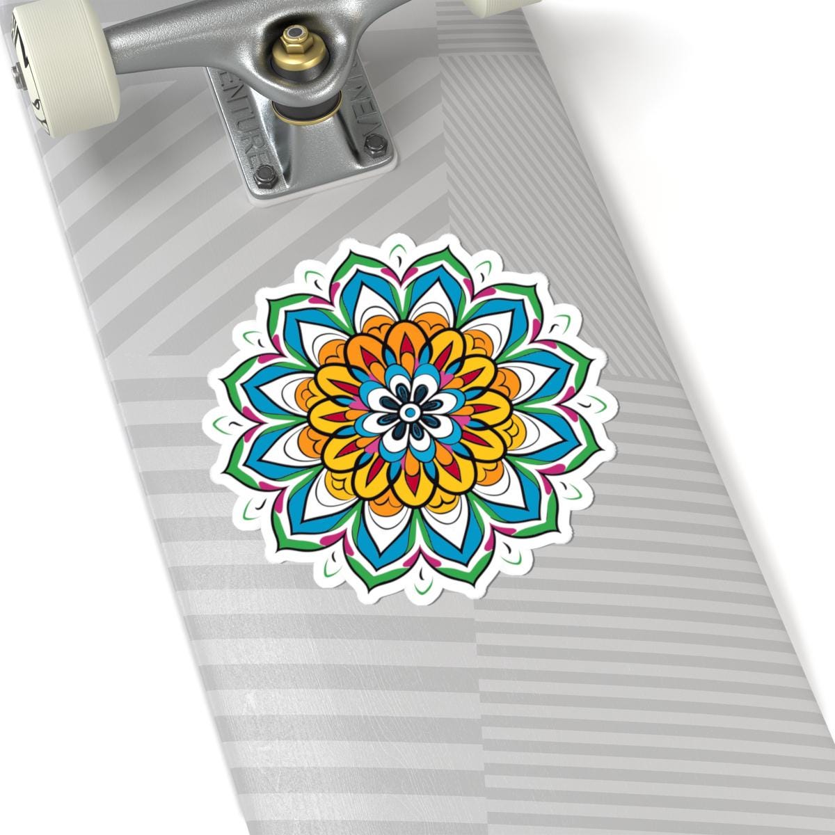 Vibrant Mandala Sticker | Boho Sacred Geometry Art, Zen Decal (Planners, Journals)