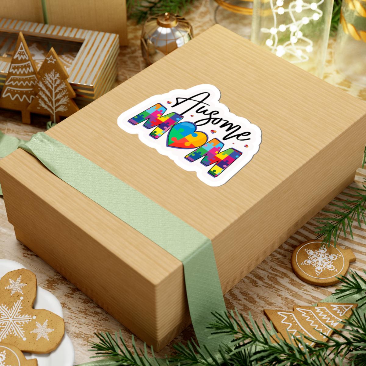 ColorFlow | Ausome Mom Vinyl Sticker | Puzzle Heart Autism Proud Parent