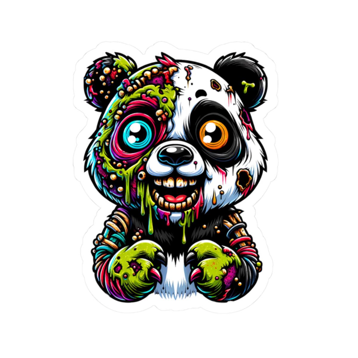 ColorFlow | Zombie Panda Vinyl Sticker for Water Bottles Laptops Cars | Cool Creepy Art Waterproof Durable Decal