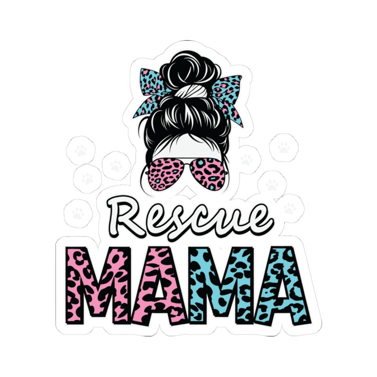 ColorFlow | Rescue Mama Vinyl Sticker | Cute Animal Rescue Art Sticker | Dog Mom Gift | Waterproof Sticker Pack | Premium Decal