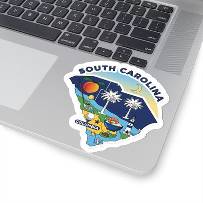 South Carolina Vinyl Sticker Pack | Palmetto State Art, Peaches, Palms, Golf (Waterproof)