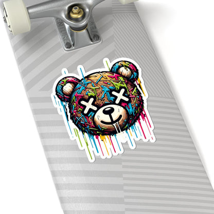 Graffiti Bear Vinyl Sticker | Urban Streetwear, Waterproof Art (Glossy or Matte)
