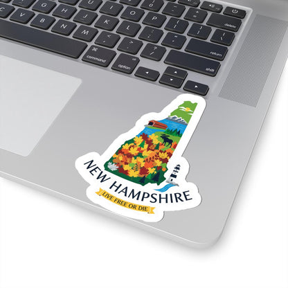 New Hampshire Moose Art Vinyl Sticker | Waterproof Durable USA Made Decal