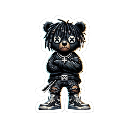ColorFlow | Streetwear Bear Vinyl Sticker | Urban Gamer Gothic Sticker | Dark Aesthetic Waterproof Glossy or Matte