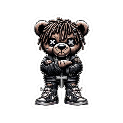 Dreadlock Bear Vinyl Sticker | Gothic Streetwear Gamer Art (Glossy or Matte)