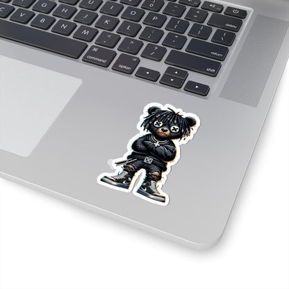 ColorFlow | Streetwear Bear Vinyl Sticker | Urban Gamer Gothic Sticker | Dark Aesthetic Waterproof Glossy or Matte