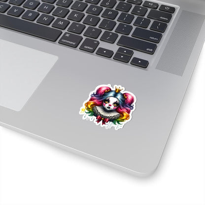Rainbow Clowncore Sticker | Pastel Goth Doll Crown Decal (Vinyl)