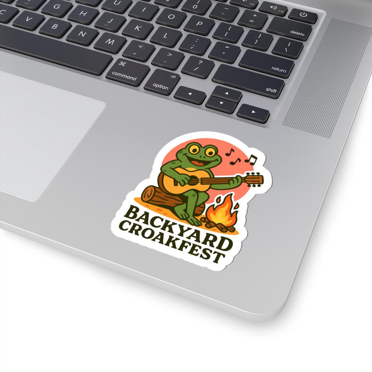 Guitar Playing Frog Sticker | Campfire Music Vinyl Decal