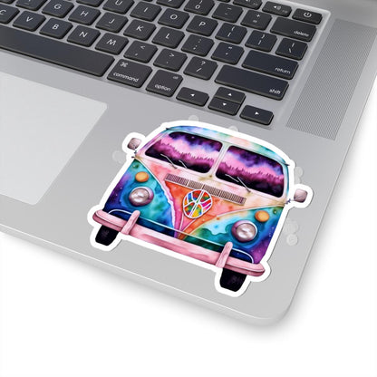 ColorFlow Galaxy Peace Van Sticker | Trippy Retro Boho Vinyl Decal (Waterproof)