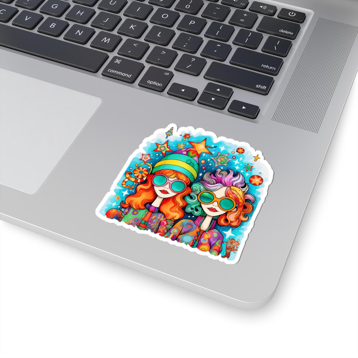 Groovy Friends Sticker | Trippy Retro 70s Vinyl Art (Waterproof)