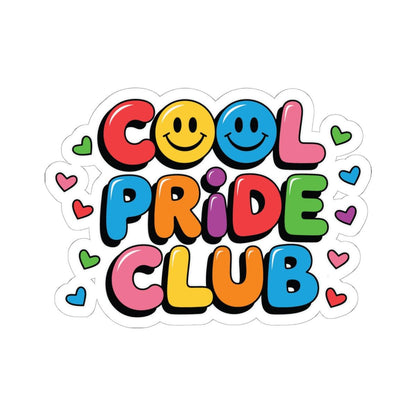 ColorFlow Pride Club Sticker | Colorful Smiley Faces Vinyl Decal (Glossy)