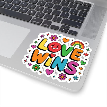 Love Wins LGBTQ Sticker | Rainbow Pride Vinyl Decal (Glossy)