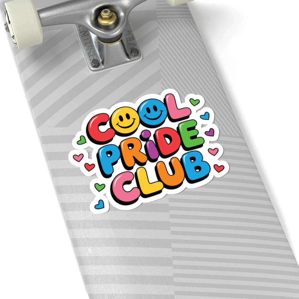 ColorFlow Pride Club Sticker | Colorful Smiley Faces Vinyl Decal (Glossy)