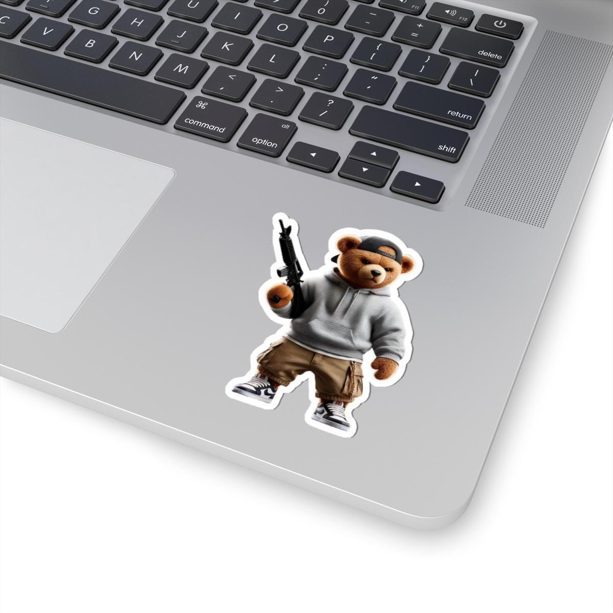ColorFlow | Armed Teddy Gangsta Sticker | Urban Streetwear Hoodie Bear Kiss Cut Vinyl Decal