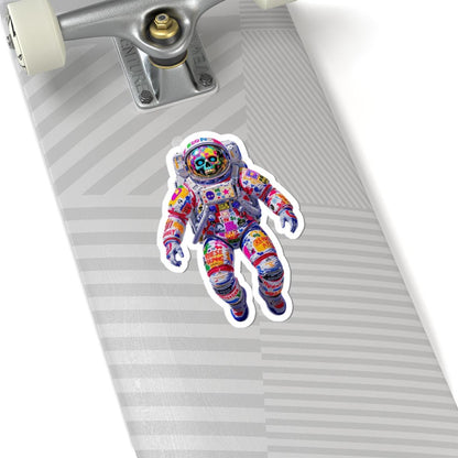 ColorFlow | Graffiti Skull Astronaut Sticker | Psychedelic Vinyl Decal for Space Rebels