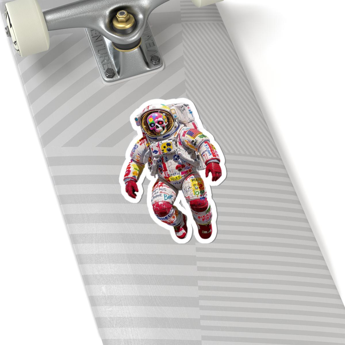 ColorFlow | Rebel Skull Astronaut Sticker | Graffiti Vinyl Decal for Alt Space Vibes & Bold Expression