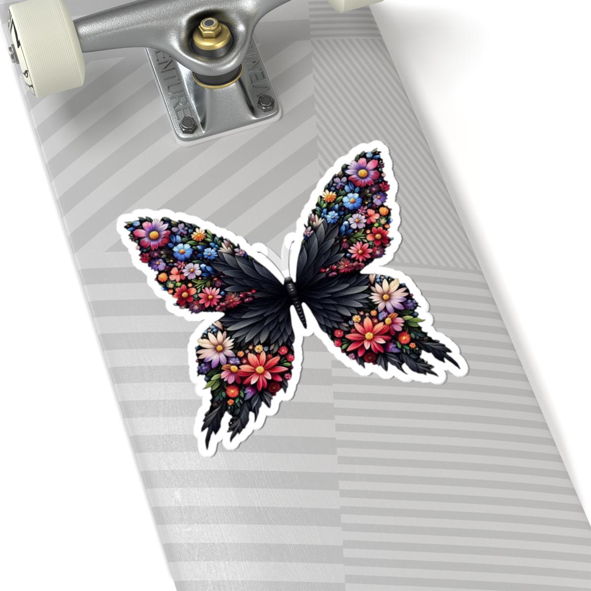 ColorFlow | Elegant Floral Butterfly Sticker in Blooming Garden Style | Nature Art Vinyl Decal
