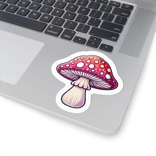 Sparkly Red Toadstool Mushroom Sticker | Cottagecore Fungi Vinyl Decal