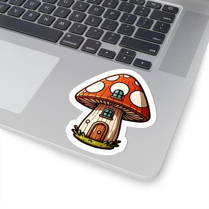 Mushroom House Sticker | Whimsical Toadstool Vinyl Decal (Waterproof)