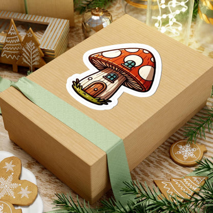 Mushroom House Sticker | Whimsical Toadstool Vinyl Decal (Waterproof)