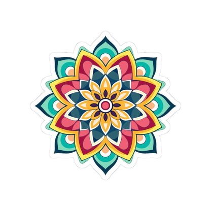 ColorFlow | Vibrant Boho Mandala Sticker | Colorful Sacred Geometry Decal | Spiritual Art