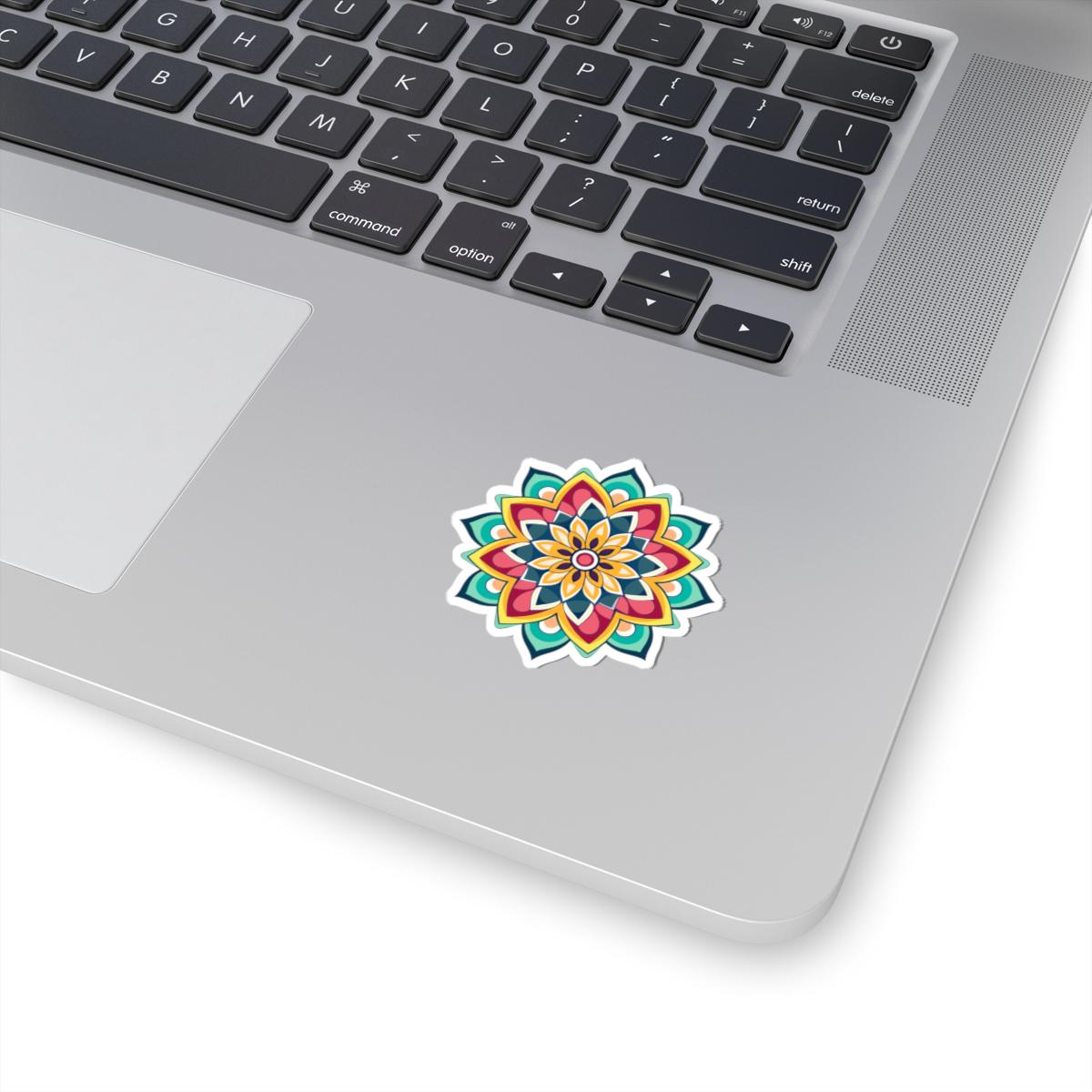 ColorFlow | Vibrant Boho Mandala Sticker | Colorful Sacred Geometry Decal | Spiritual Art