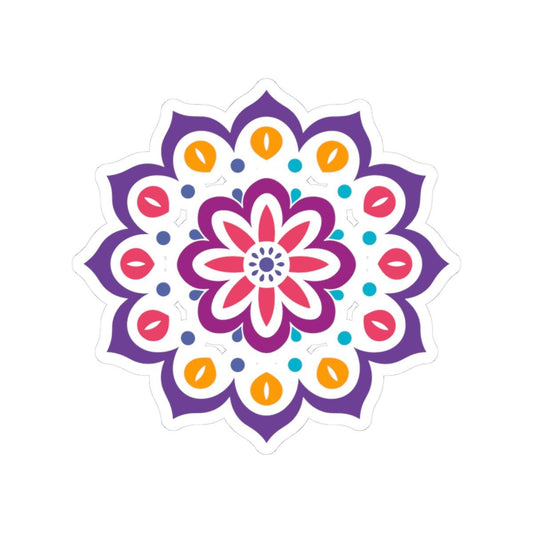 Vibrant Floral Mandala Sticker | Boho Vinyl Decal, Spiritual Decor (Journal, Laptop)