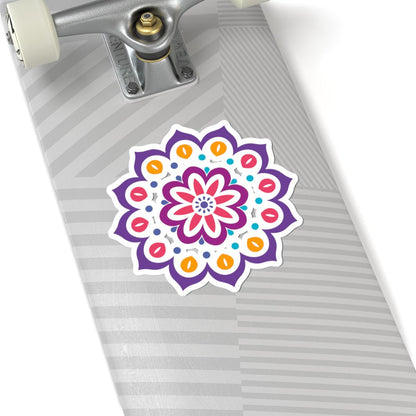 Vibrant Floral Mandala Sticker | Boho Vinyl Decal, Spiritual Decor (Journal, Laptop)