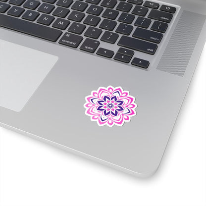Pink Purple Mandala Sticker | Floral Symmetry Vinyl Decal, Boho Spiritual Design