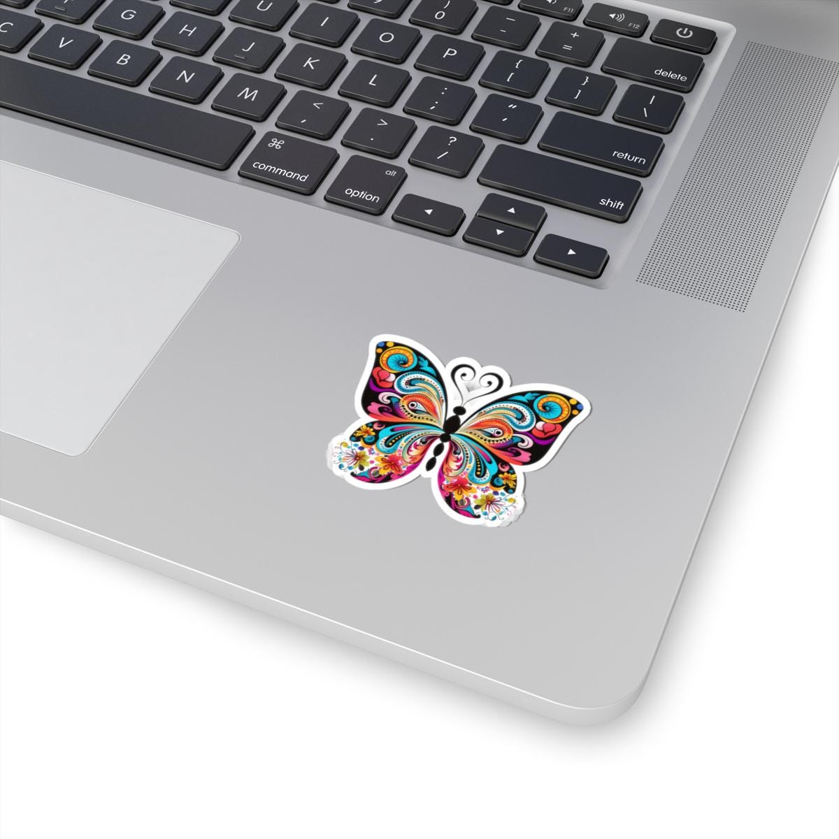 ColorFlow Boho Butterfly Bloom Sticker | Floral Psychedelic Wings Art | Trippy Waterproof Vinyl Sticker