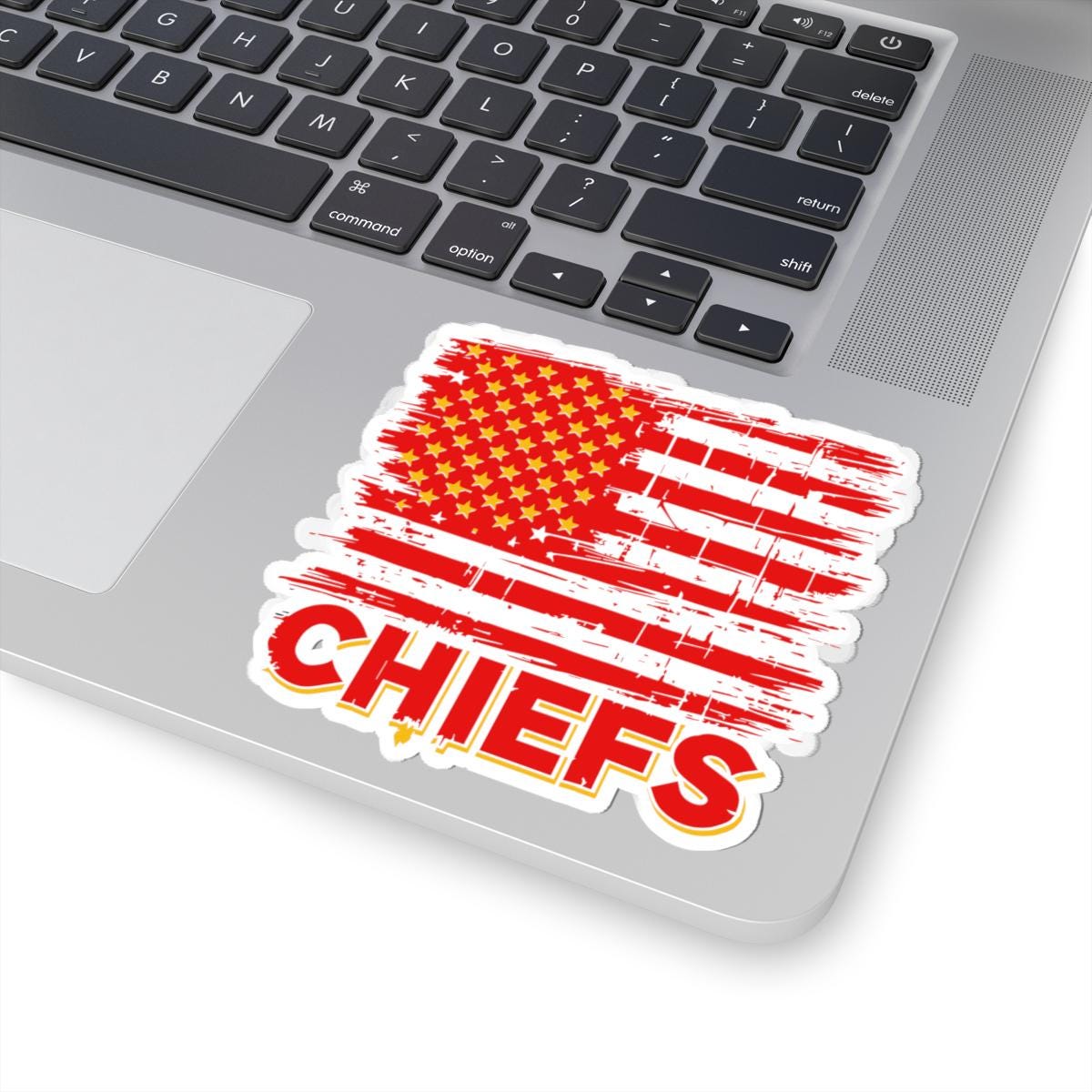 Chiefs Distressed American Flag Vinyl Sticker | Football Team Spirit Decal