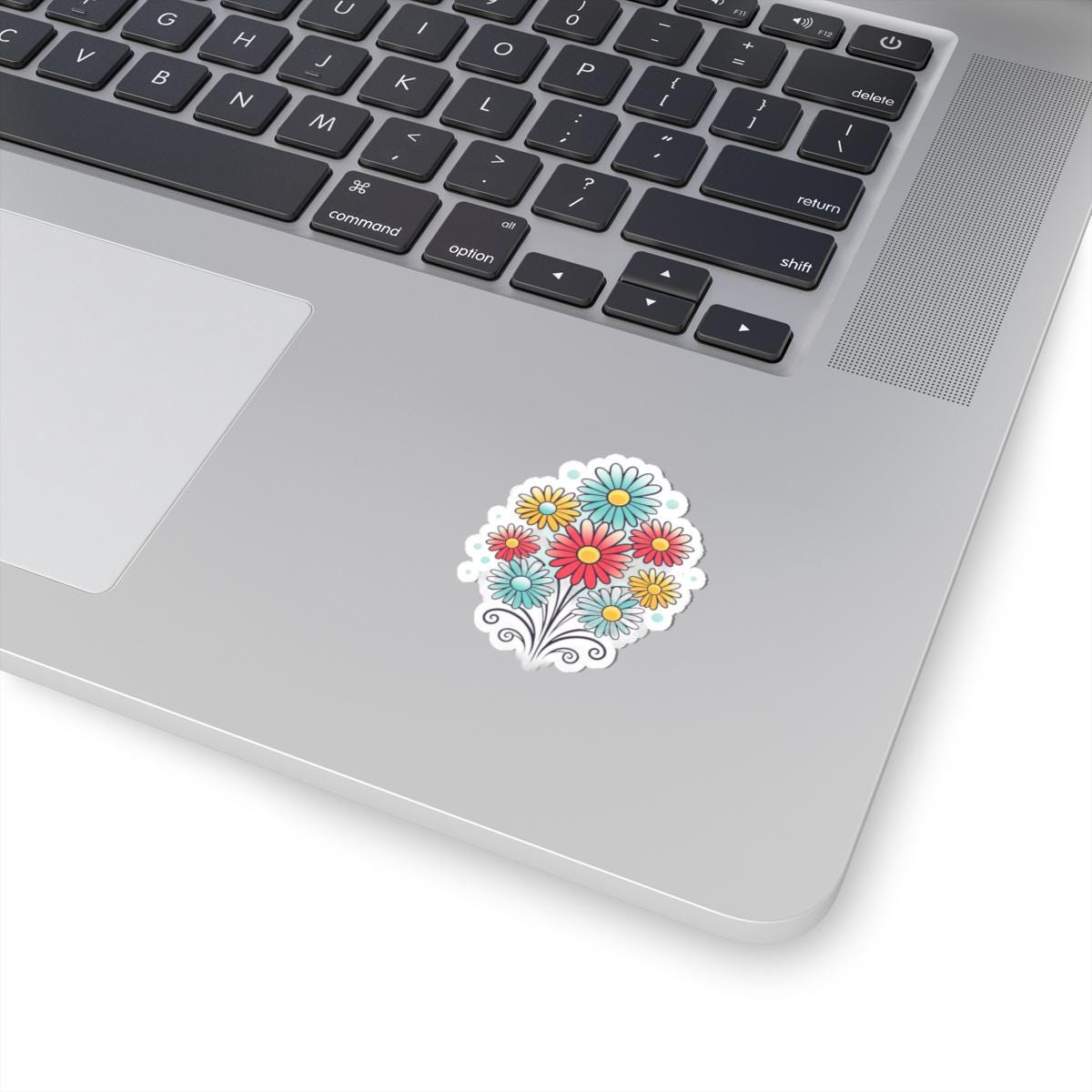 ColorFlow Daisy Bouquet Sticker | Retro Floral Vinyl Decal (Kiss Cut)