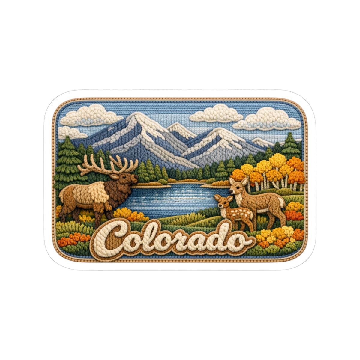 ColorFlow | Colorado Alpine Wilderness Vinyl Sticker | Mountain Lake Elk and Scenic Rocky Range Art