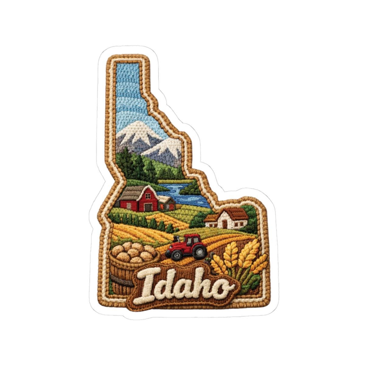 ColorFlow | Idaho Rustic Heartland Vinyl Sticker | Mountain Farms River Valleys and Country Life Art