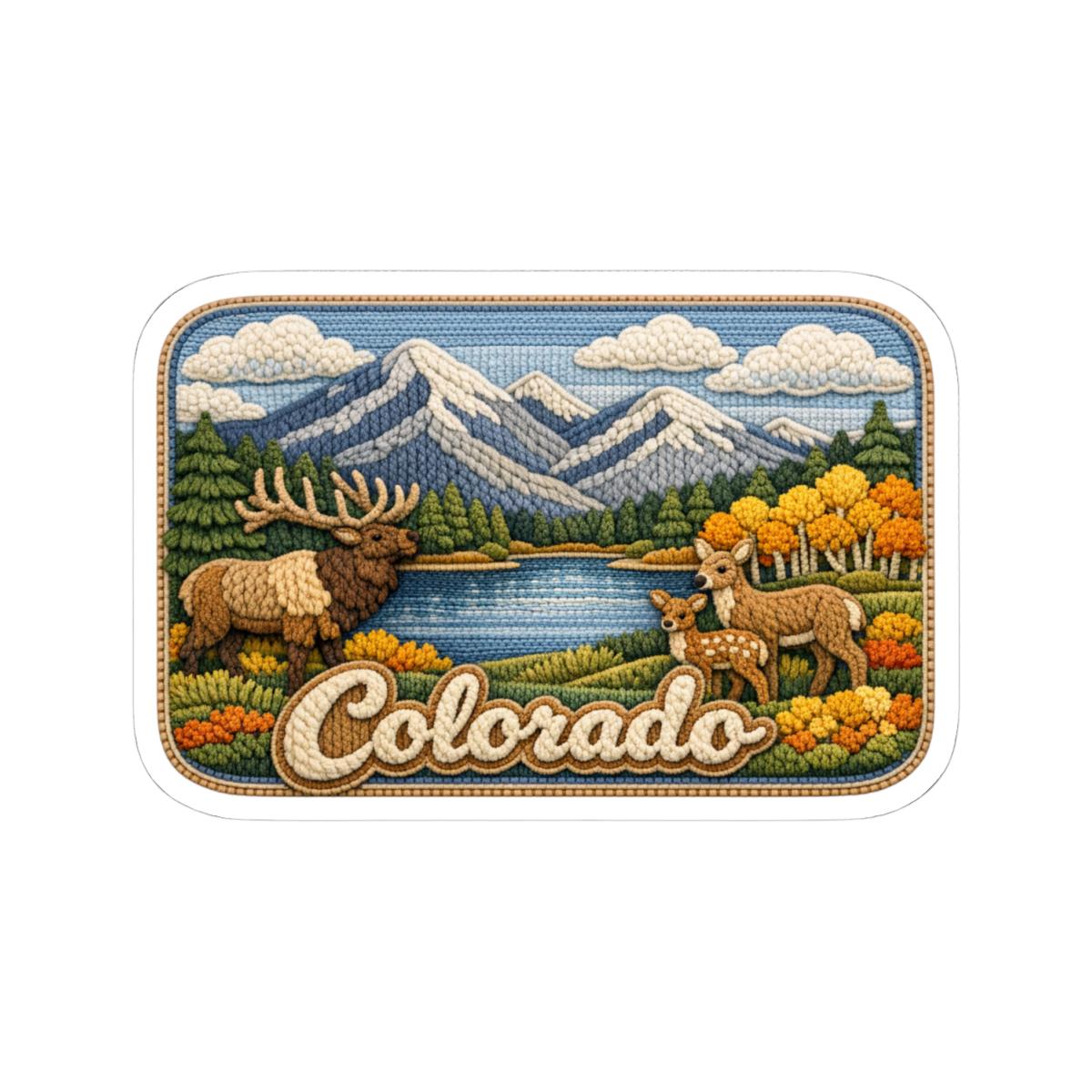 ColorFlow | Colorado Alpine Wilderness Vinyl Sticker | Mountain Lake Elk and Scenic Rocky Range Art