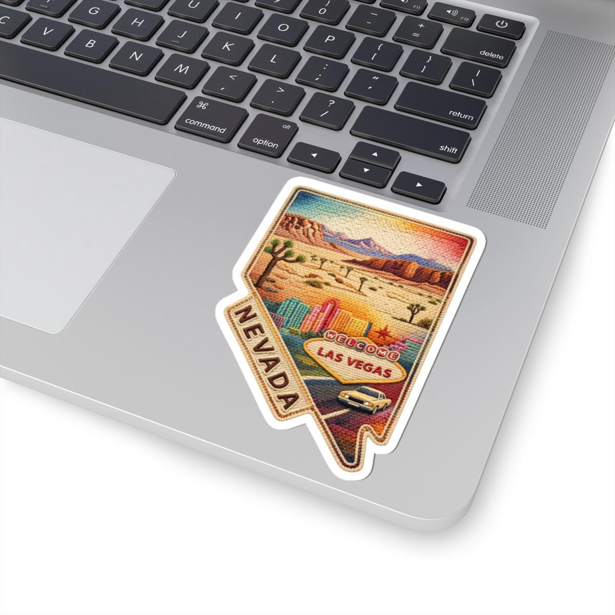 Nevada Desert Nights Vinyl Sticker | Las Vegas Skyline Mojave Art (Waterproof)