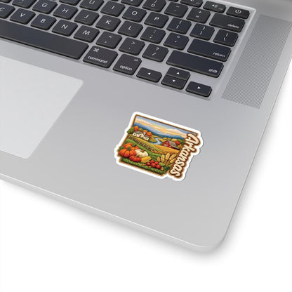 ColorFlow | Arkansas Harvest Valley Vinyl Sticker | Rolling Hills River Farms and Autumn Countryside Art