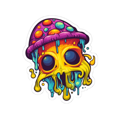 ColorFlow Drippy Mushroom Sticker | Psychedelic Vinyl Art Decal (Waterproof)