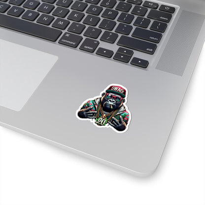 ColorFlow | Swag Gorilla 420 Vinyl Sticker for Water Bottles Laptops Cars | Hip Hop Stoner Art Waterproof Decal