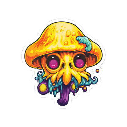 Psychedelic Mushroom Creature Vinyl Sticker | Waterproof Art Decal (Glossy/Matte/Holographic)