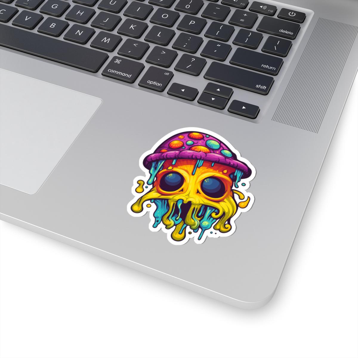 ColorFlow Drippy Mushroom Sticker | Psychedelic Vinyl Art Decal (Waterproof)
