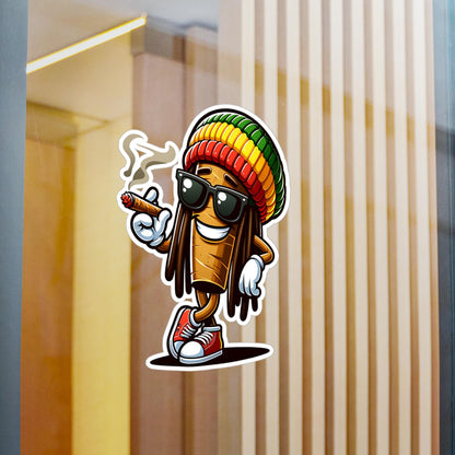Reggae Blunt Cartoon Sticker | Waterproof Vinyl Art Decal (Glossy, Matte, Holographic)