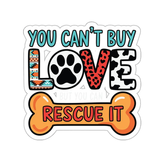 Rescue Love Die-Cut Stickers, Pet Lover Gifts, Animal Rescue Decals, Laptop Stickers, Dog Lover Accessories