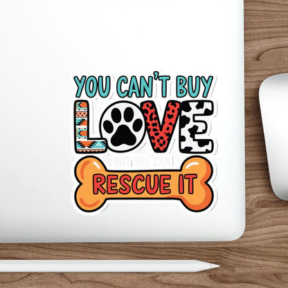 Rescue Love Die-Cut Stickers, Pet Lover Gifts, Animal Rescue Decals, Laptop Stickers, Dog Lover Accessories