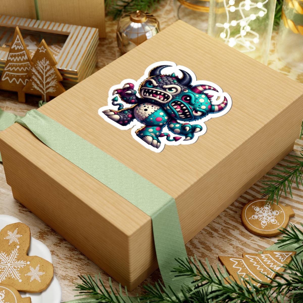 ColorFlow | Two Headed Monster Vinyl Sticker for Laptops Water Bottles Notebooks | Cool Art Decal | Unique Gift for All Ages