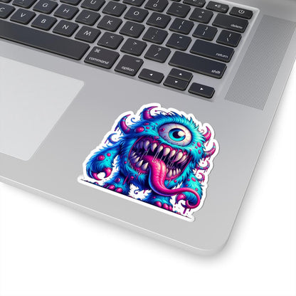 ColorFlow Blue Cyclops Monster Vinyl Sticker | Waterproof Creature Art Decal